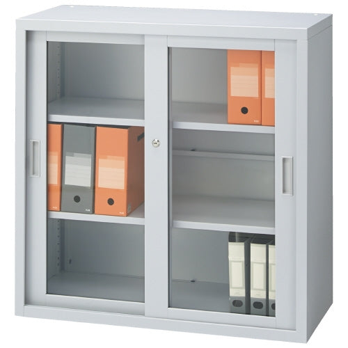 PLUS（プラス）オフィス家具 組立式アクリル引違保管庫 JH-8840G　