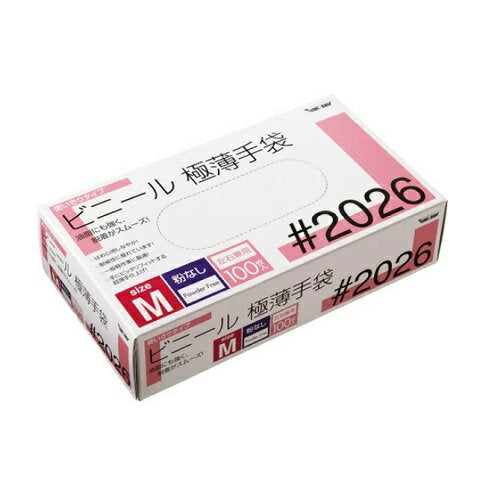 Kawanishi Kogyo ถุงมือไวนิลไม่มีแป้ง #2026M 100มม. 4906554116364