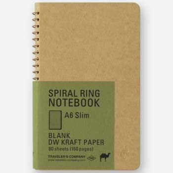 デザインフィル TRC SPIRAL RING NOTEBOOK スパイラルリングノート A6スリム 無罫 DWクラフト 15241006 4902805152419（5セット）