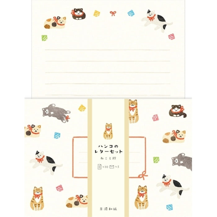 古川紙工 ハンコのレターセットねこと LLH6 4952270286447（5セット）