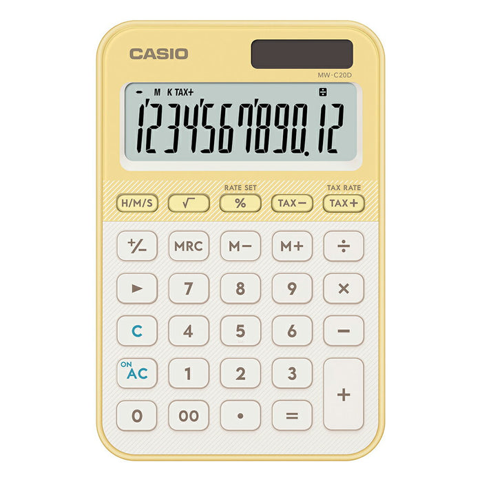 Casio Colorful Lommeregner MW-C20D-LY-N 4549526621123