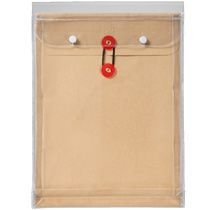 高春堂 ピース封筒 マチ付保存袋 角2レザックビニール入茶 角2マチ付 茶 レザック紙 912（10セット）