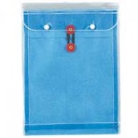 高春堂 ピース封筒 マチ付保存袋 角2レザックビニール入青 角2マチ付 青 レザック紙 915（10セット）