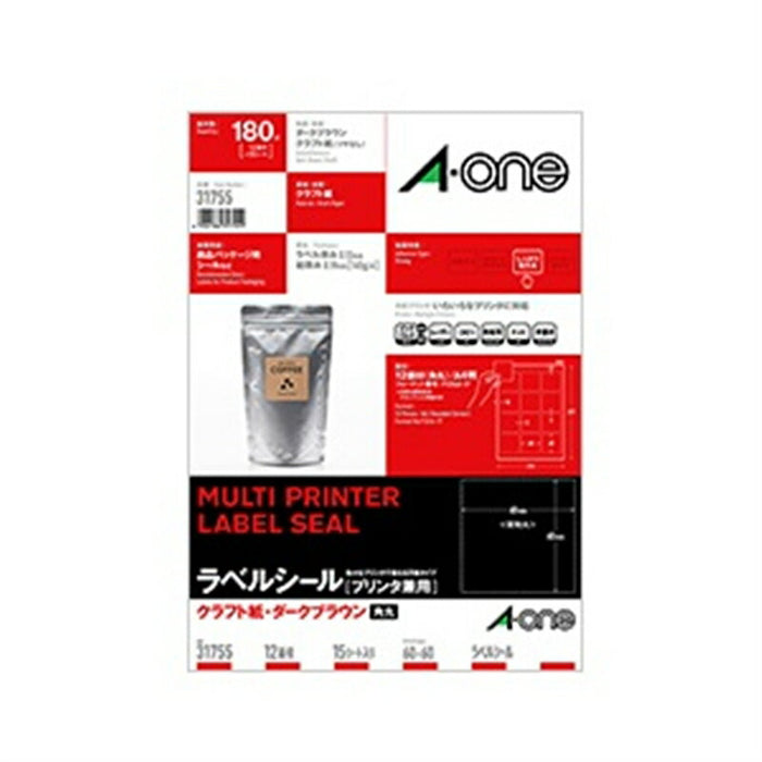 エーワン ラベルケンヨウダークブラウン１２ 31755　4906186317559