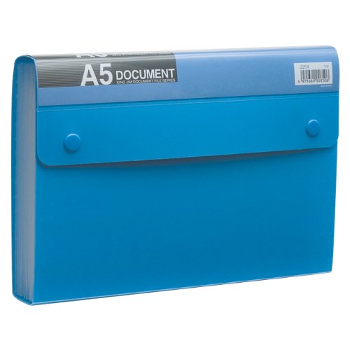 キングジム ドキュメントファイル エコノミータイプ A5 2254 青（10セット）