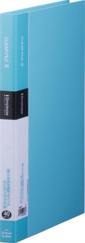 キングジム クリアーファイル シンプリーズ A4S 40P 136SPW 水色（10セット）