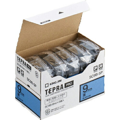 キングジム テープカートリッジ　エコパック　アオ　 SC9B-5P　4971660766949（10セット）