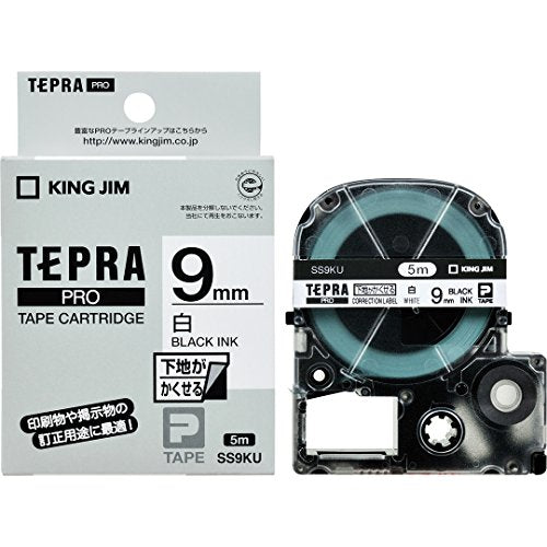 キングジム テープカートリッジ テプラPRO 下地がかくせるラベル 9mm 白 SS9KU（10セット）