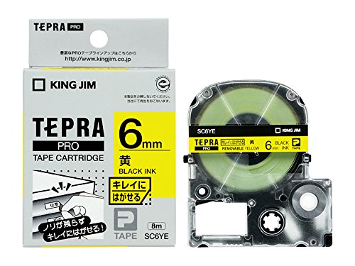 キングジム テープカートリッジ テプラPRO キレイにはがせるラベル 6mm 黄 SC6YE（10セット）