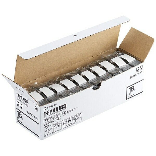 キングジム ＰＲＯテープエコパック白ラベル ＳＳ１８Ｋ－１０ＰＮ（10セット）