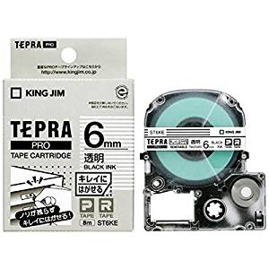 キングジム テープカートリッジ テプラPRO キレイにはがせるラベル 6mm 透明 ST6KE（10セット）