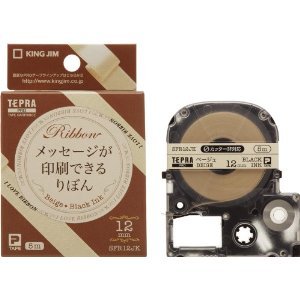 キングジム テープカートリッジ テプラPRO りぼん 12mm SFR12JK ベージュ（10セット）