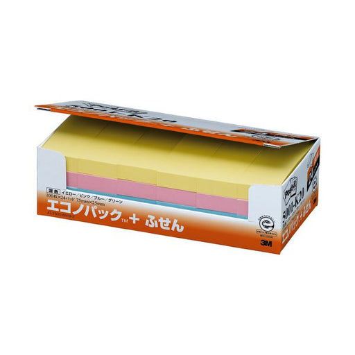 3M 住友スリーエム ポスト・イット エコノパック 75×25mm　4色　24冊（10セット）