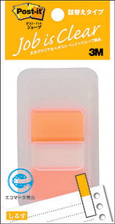 ポストイット　ジョーブ製品　詰め替えタイプ　レギュラーサイズ　詰め替え用 オレンジ 44mm×25mm 50枚 680DN-7 フィルムふせん 付箋 しるす（10セット）