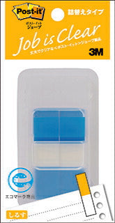 ポストイット　ジョーブ製品　詰め替えタイプ　ハーフサイズ　ディスペンサー付き ブルー 44mm×12mm 50枚×2パッド 680DH-5 フィルムふせん 付箋 しるす（10セット）