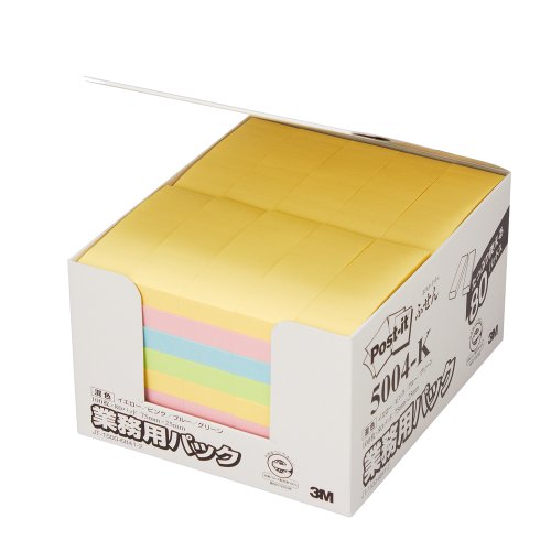 ポスト イット ふせん 75x25mm 100枚x80個 4色 業務用 5004-K（10セット）