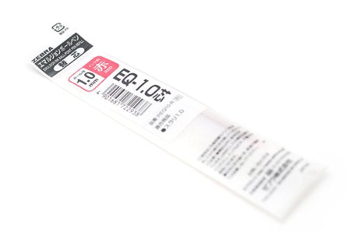 エマルジョンボールペン替芯／リフィル ＥＱ-1.0芯【赤】 REQ10-R（10セット）