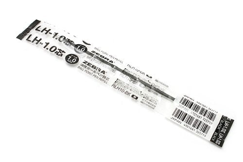 ゼブラ ボールペン用替芯ＬＨ１．０芯 黒 １本入（10セット）