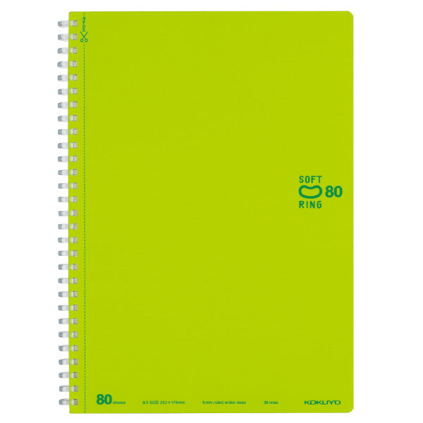 コクヨ KOKUYO ス-SV308BT-LG [ソフトリングノート(ドット入り罫線) B罫80枚 B5 ライトグリーン] 4901480326252（10セット）