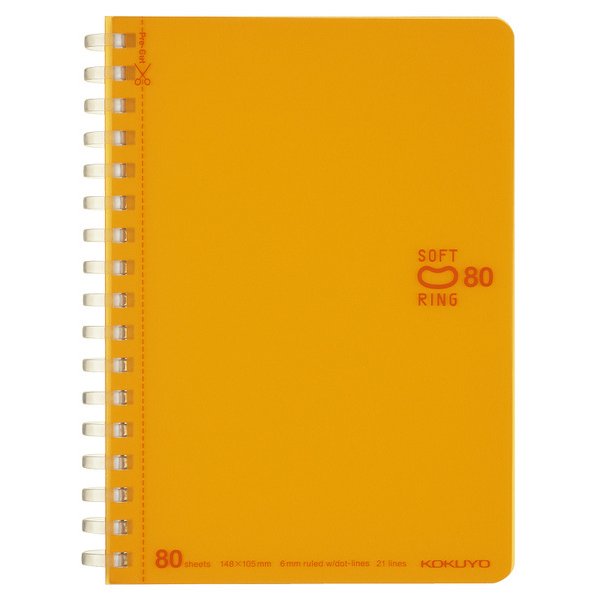 コクヨ KOKUYO ス-SV358BT-YR [ソフトリングドット B罫 80枚 A6 橙]（10セット）