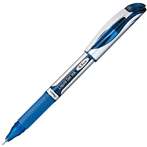 ぺんてる Pentel ゲルインキボールペン エナージェル 0.5mm シルバー軸 青インキ BLN55-C（10セット）