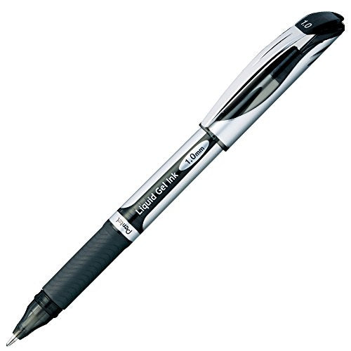 ぺんてる Pentel ゲルインキボールペン エナージェル 1.0mm シルバー軸 黒インキ BL60-A（10セット）