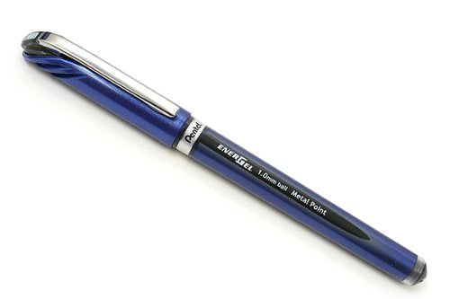 ぺんてる Pentel ゲルインキボールペン エナージェル ユーロ 1.0mm ブルー軸 黒インキ BL30-A（10セット）