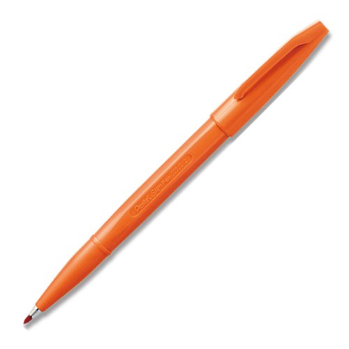 قلم حبر مائي من Pentel، قلم توقيع، حبر برتقالي S520-FD (10 مجموعات)