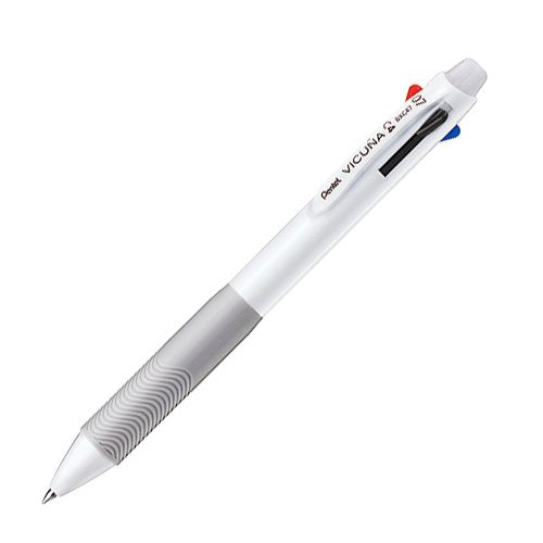 ぺんてる Pentel ボールペン ビクーニャ 4色 BXC47W ホワイト軸（10セット）