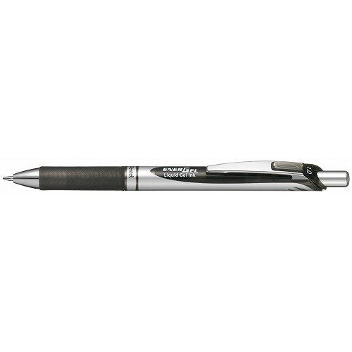 ぺんてる Pentel ノック式エナージェル1.0 BL80?A シルバー軸 黒インキ（10セット）
