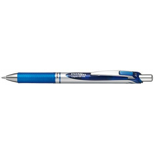 ぺんてる Pentel ノック式エナージェル1.0 BL80?C シルバー軸 青インキ（10セット）