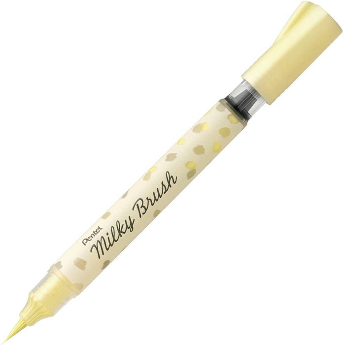 ぺんてる Pentel　ミルキーブラッシュ　パステルイエロー XGFH-PG4902506409713（10セット）
