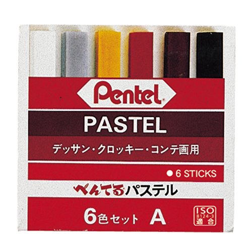 ぺんてる Pentel クレヨン パステル GA-6AD 6色（10セット）