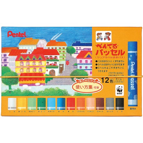 ぺんてる Pentel クレヨン パス パッセル GHPAR-12 12色（10セット）