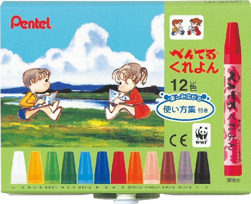 ぺんてる Pentel クレヨン PTCR-12 12色（10セット）