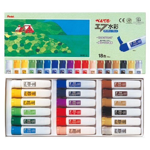 エフ水彩ポリチューブ 18色（10セット）