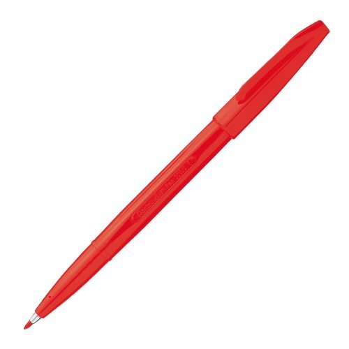قلم توقيع مائي معبأ من Pentel، حبر أحمر XS520-BD (10 مجموعات)