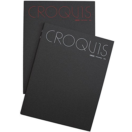 マルマン クロッキーブック大 クリームコットン紙 356×268mm SL2 （レッド、ホワイトうち1色。色はおまかせ）（10セット）