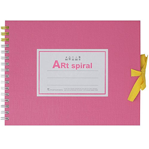 マルマン F0 スケッチブック アートスパイラル 24枚 厚口画用紙 ピンク S310-08（10セット）