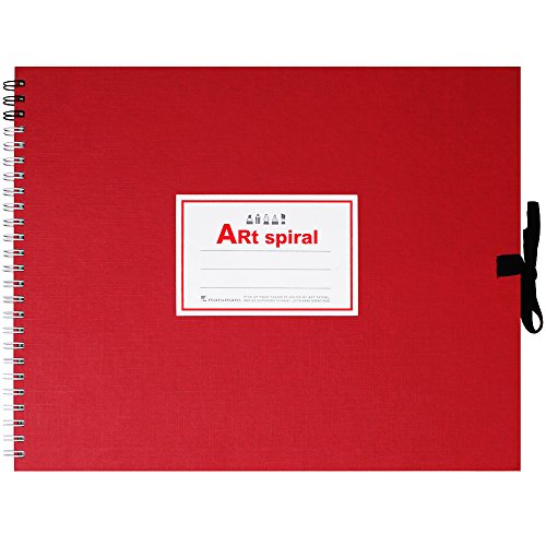 マルマン F3 スケッチブック アートスパイラル 24枚 厚口画用紙 レッド S313-01（10セット）
