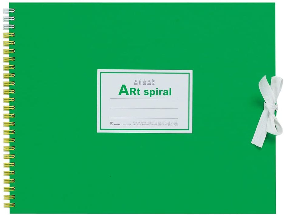 マルマン スケッチブック アートスパイラル F3 厚口画用紙 24枚 グリーン S313-33 4979093313334（10セット）