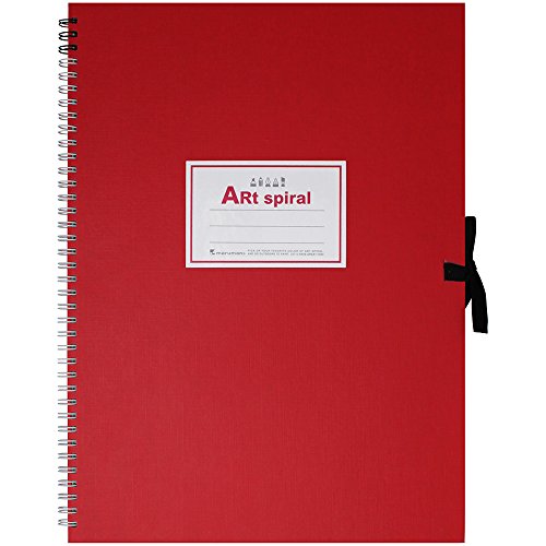 マルマン F6 スケッチブック アートスパイラル 24枚 厚口画用紙 レッド S316-01（10セット）