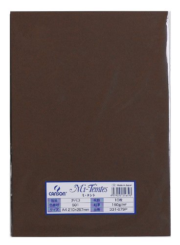 マルマン 色画用紙 ミタント 331-679P A4 10枚 タバコ（10セット）