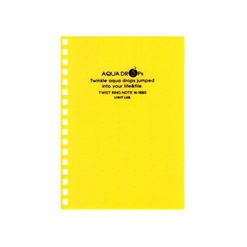 リヒトラブ ＡＱＵＡ ＤＲＯＰｓ ツイストリング ノート（Ａ６ 横罫）黄 Ｎ１６６５－５（10セット）