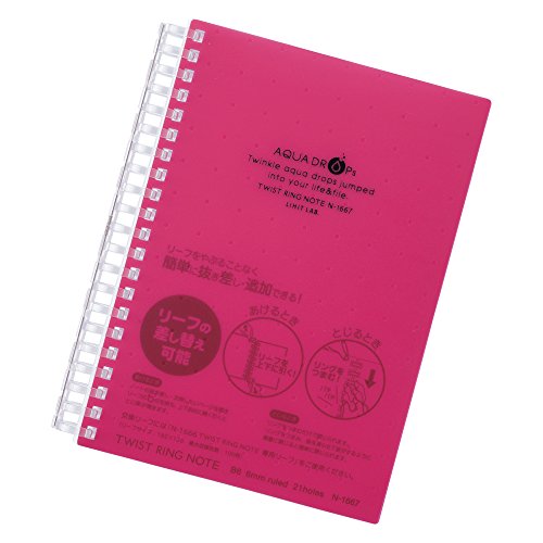 リヒトラブ ツイストリングノート B6 21穴 赤 N1667-3（10セット）