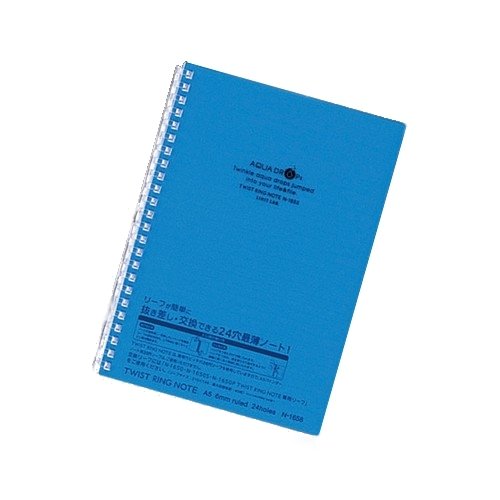 リヒトラブ ツイストリングノート A5 24穴 青 N1658-8（10セット）
