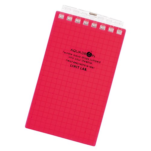 リヒトラブ ツイストリングノート メモサイズ 8穴 赤 N1661-3（10セット）