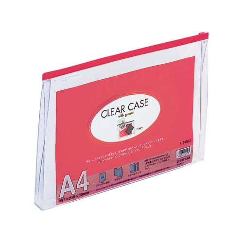 リヒトラブ クリヤーケース マチツキ F74SM A4 赤（10セット）