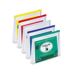 リヒトラブ クリヤーケース（ヨコ型） A5マチツキ 赤 F72SM（10セット）