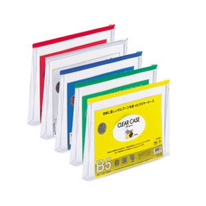 リヒトラブ クリヤーケース（ヨコ型） B5マチツキ 赤 F73SM（10セット）